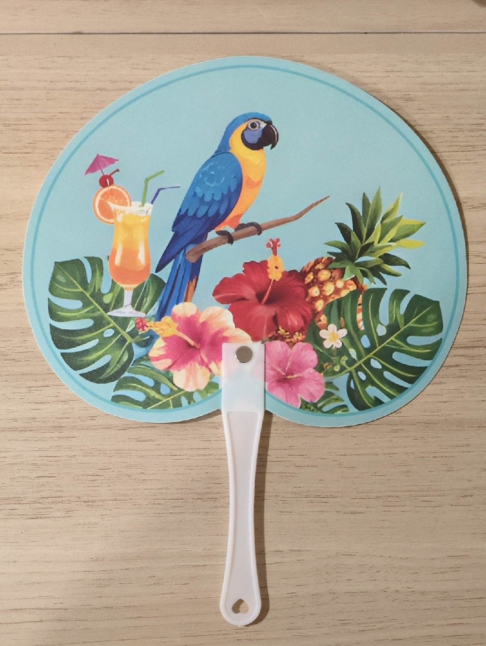 Tropical Parrot Hand Fan